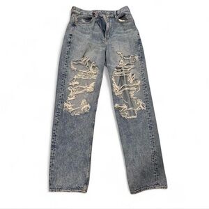 Women’s Distressed Ripped Boyfriend Blue Jeans